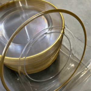 Gold and Clear Chargers